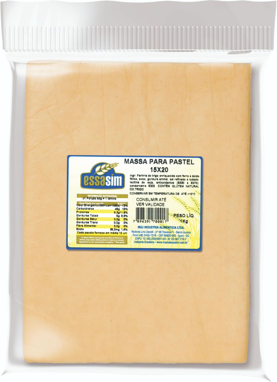Encontraproduto.com.br - Massa para Pastel Essasim Retangular 1kg