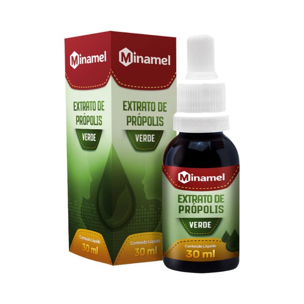 Encontraproduto.com.br - Propolis Minamel 30ml Gotas Verde