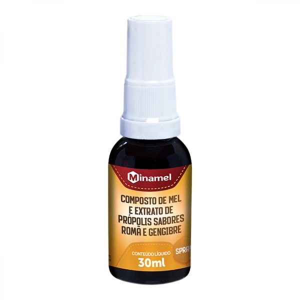 Spray Minamel Extrato De Própolis Romã E Gengibre 30ml
