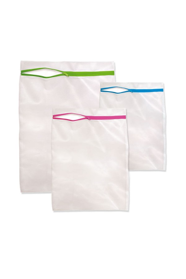 Encontraproduto.com.br - Kit Saco para Lavar Roupa Plast-Leo com 3 Peças Branco
