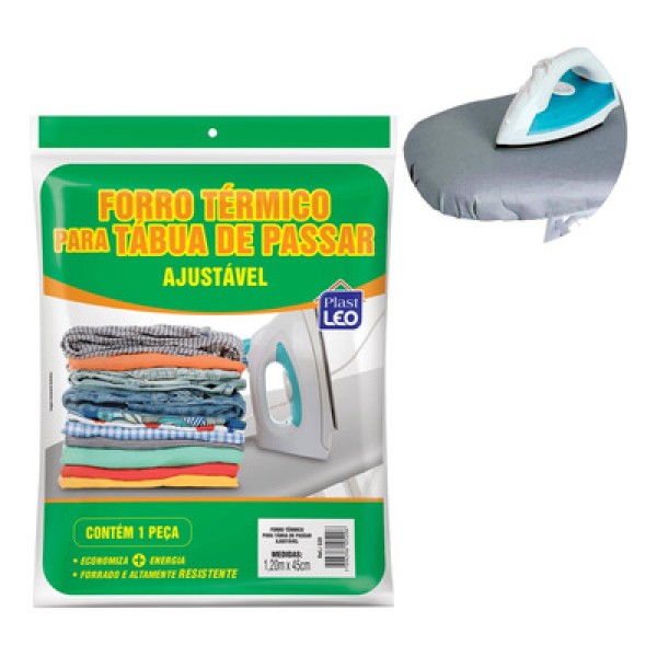 Encontraproduto.com.br - Capa Forro Térmico para Tábua de Passar Roupa PlastLeo Ajustável Cinza