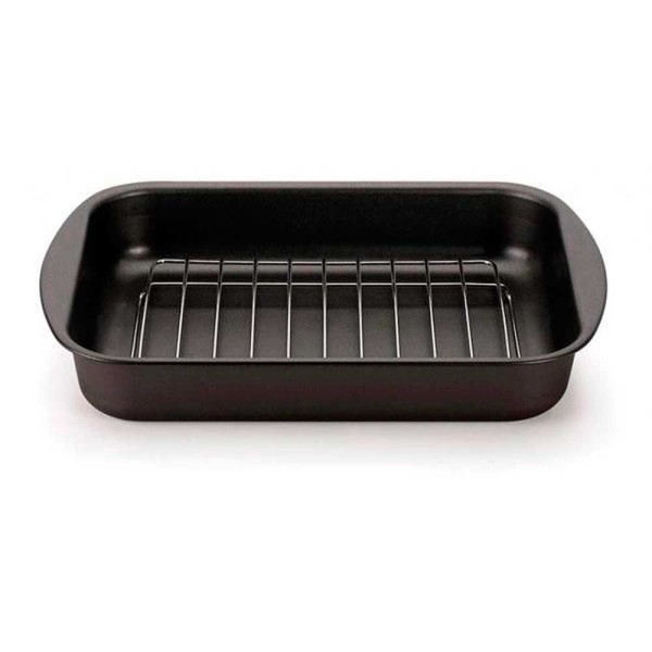 Encontraproduto.com.br - Assadeira Funda Multiflon Com Grelha 40cm Preto