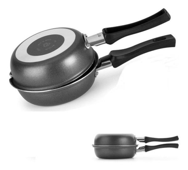 Encontraproduto.com.br - Frigideira Dupla com Antiaderente Ultra em Alumínio Gourmet Multiflon 18cm