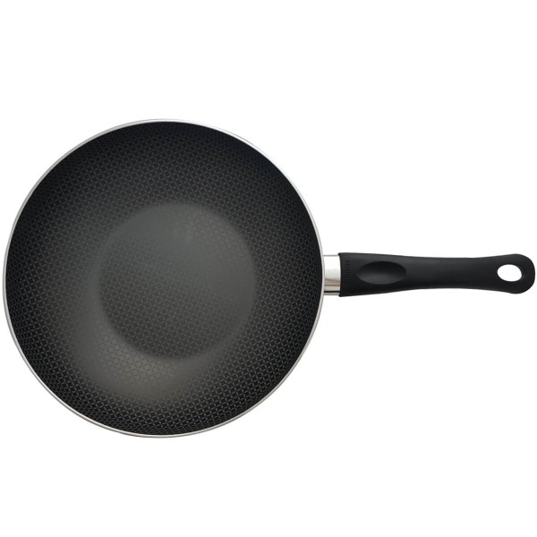 Encontraproduto.com.br - Panela Wok Antiaderente Ultra em Alumínio com Cabo e Tampa de Vidro Vermelha Páprika Multiflon 28cm