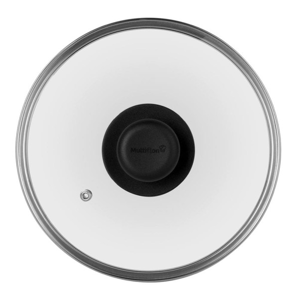 Encontraproduto.com.br - Tampa de Vidro Multiflon com Pomel Preto - 22cm de Diâmetro