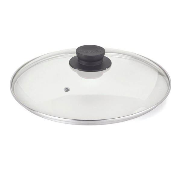 Encontraproduto.com.br - Tampa de Vidro Multiflon com Pomel Preto - 22cm de Diâmetro