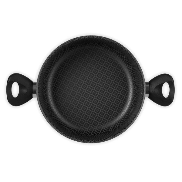 Encontraproduto.com.br - Caçarola Gourmet Multiflon com Tampa de Vidro e Antiaderente de Alumínio - 18cm