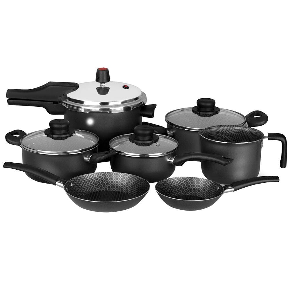 Jogo de Panelas Gourmet 7 peças com Panela de Pressão Preto 40016V2 Multiflon