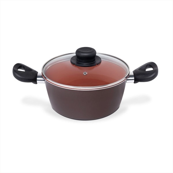 Encontraproduto.com.br - Caçarola Terracota Multiflon com Antiaderente de Alumínio - 24cm