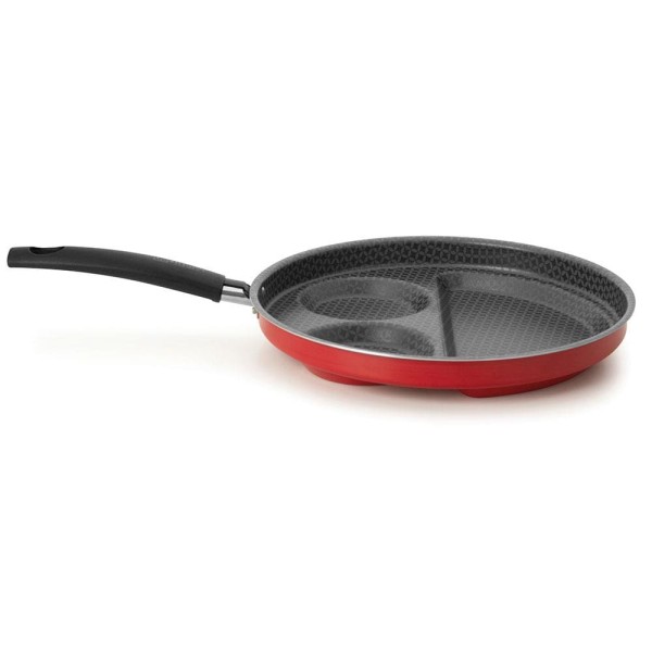 Encontraproduto.com.br - Frigideira Multiflon Breakfast Antiaderente Ultra 7 Vermelha com Tampa - 27 cm
