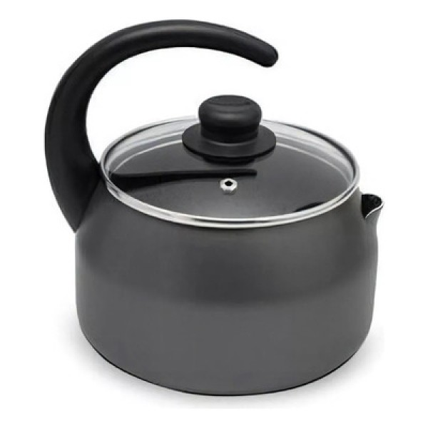 Encontraproduto.com.br - Chaleira Antiaderente Ultra em Alumínio com Tampa de Vidro Gourmet Multiflon 18cm