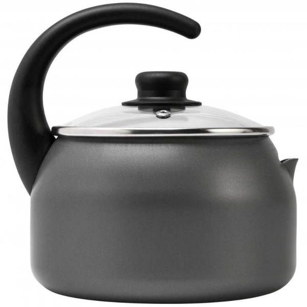 Encontraproduto.com.br - Chaleira Antiaderente Ultra em Alumínio com Tampa de Vidro Gourmet Multiflon 18cm