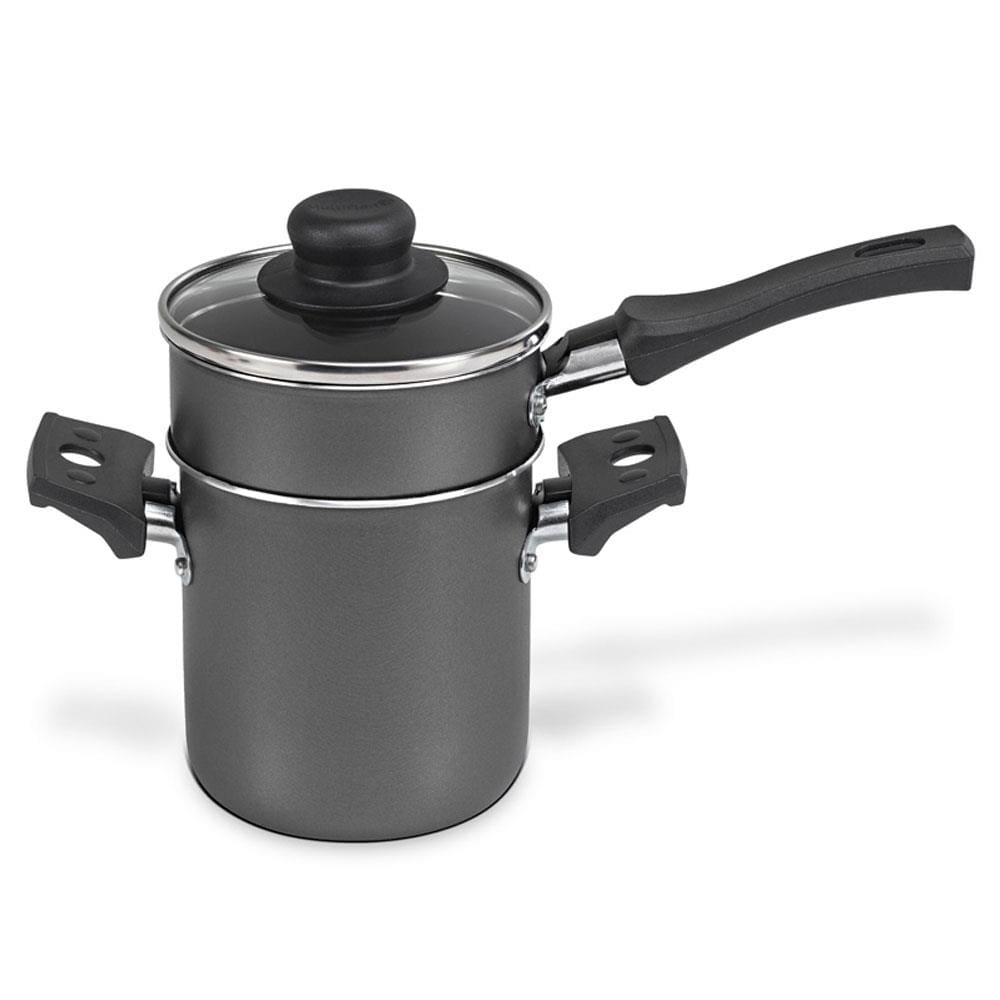 Encontraproduto.com.br - Mini Cuscuzeira Multiflon em Alumínio com Cabo TPA Versátil - Cinza