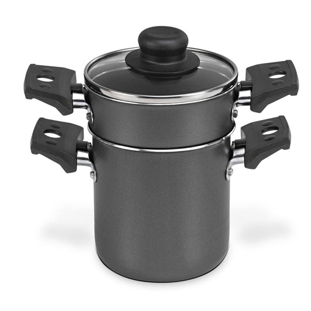 Encontraproduto.com.br - Mini Cuscuzeira Multiflon Antiaderente de Alumínio com Alças