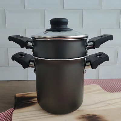 Encontraproduto.com.br - Mini Cuscuzeira Multiflon Antiaderente de Alumínio com Alças