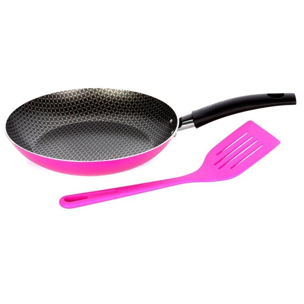 Encontraproduto.com.br - Frigideira Multiflon Color Pop Antiaderente Ultra Rosa 24 Cm Rosa