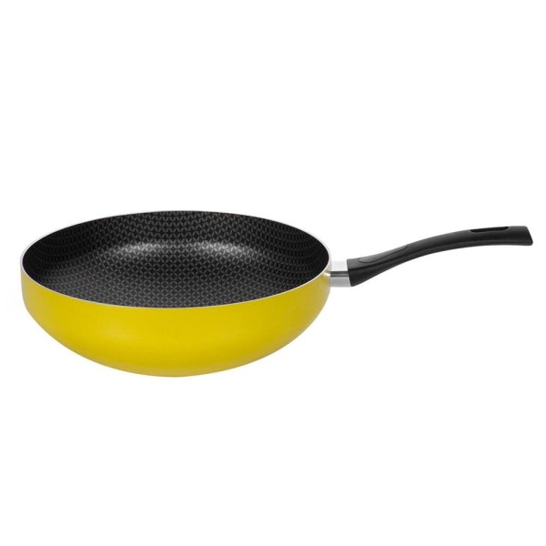 Encontraproduto.com.br - Frigideira Wok Multiflon Color Com Revestimento Ultra 7 Amarela 28 Cm Amarelo