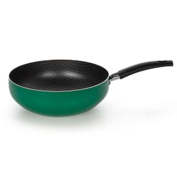 Encontraproduto.com.br - Frigideira Wok Multiflon Color com Revestimento Ultra 7 Verde - 24 cm