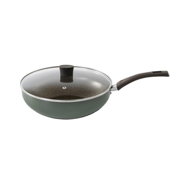Encontraproduto.com.br - Frigideira Wok Multiflon Ekó com Tampa 28cm