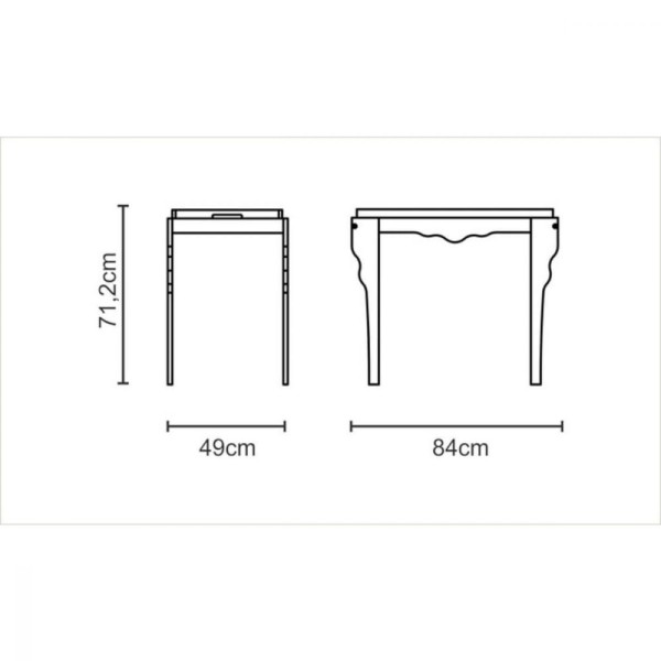 Encontraproduto.com.br - Mesa de Apoio de Madeira Retrô Tramontina 84 x 49 x 71 cm Turquesa com Bandeja