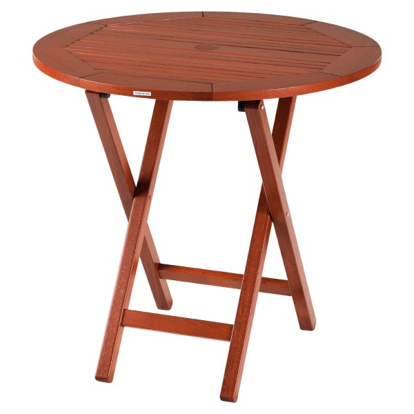 Encontraproduto.com.br - Mesa de Madeira Tramontina Redonda 80 cm Dobrável em Jatobá com Eco Blindage 4 Lugares