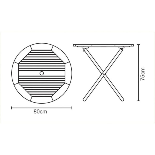 Encontraproduto.com.br - Mesa de Madeira Tramontina Redonda 80 cm Dobrável em Jatobá com Eco Blindage 4 Lugares