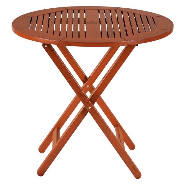 Encontraproduto.com.br - Mesa de Madeira Tramontina Redonda 80 cm Dobrável em Jatobá com Eco Blindage 4 Lugares