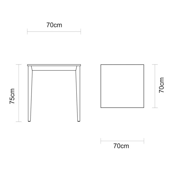 Encontraproduto.com.br - Mesa Quadrada London Amêndoa 70 cm Tramontina