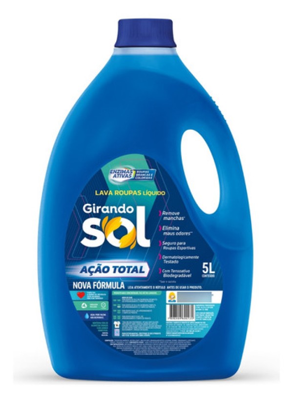 Encontraproduto.com.br - Lava Roupas Liquido Ação Total Girando Sol 5L