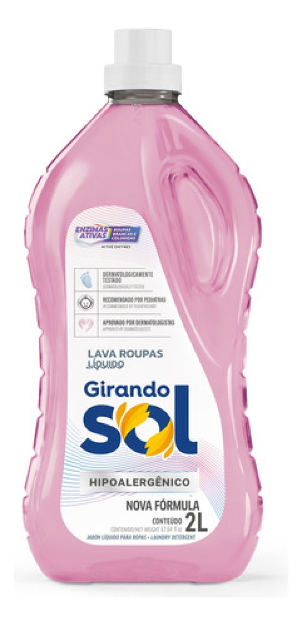Lava-Roupas Líquido Hipoalerge Girando Sol 2 L