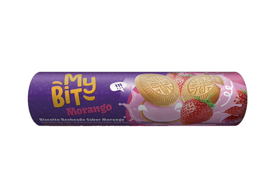 Biscoito Recheado My Bit Morango 110 Gr