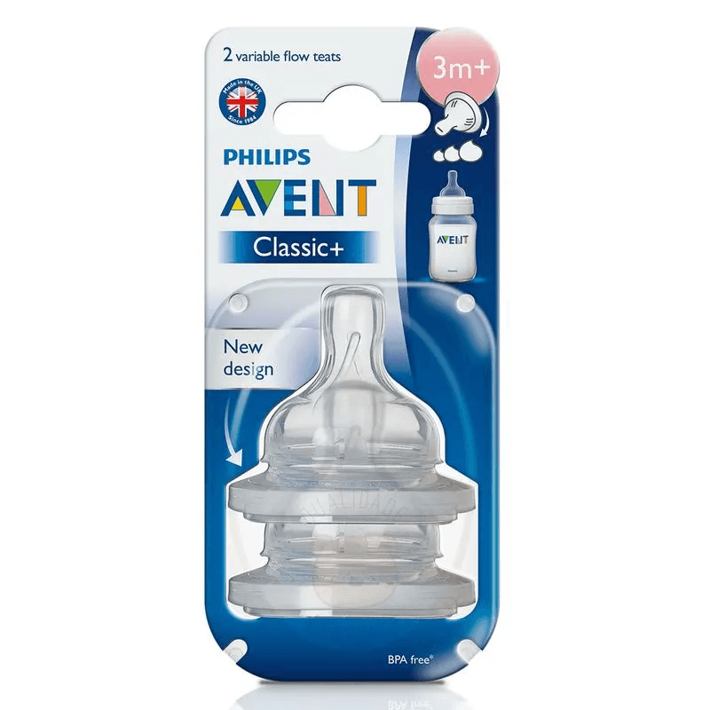 Encontraproduto.com.br - Bico para Mamadeira Classic  3m  com 2 Unid Fluxo Variável SCF635/27 Avent Philips