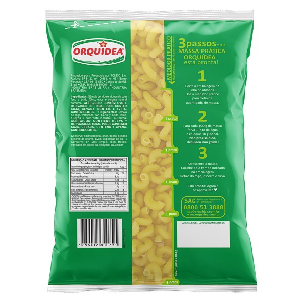 Encontraproduto.com.br - Massa Orquidea Tortiglione Com Ovos 500g