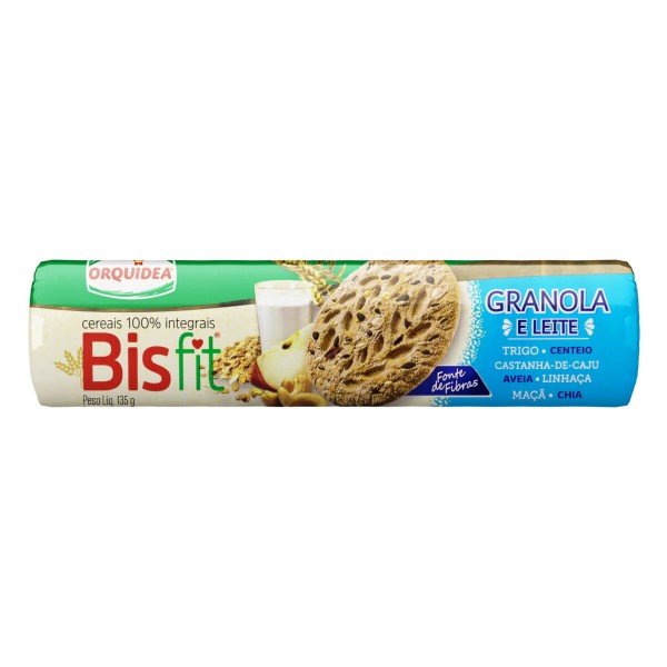 Encontraproduto.com.br - Biscoito Integral Granola e Leite Orquídea Bisfit 135 g