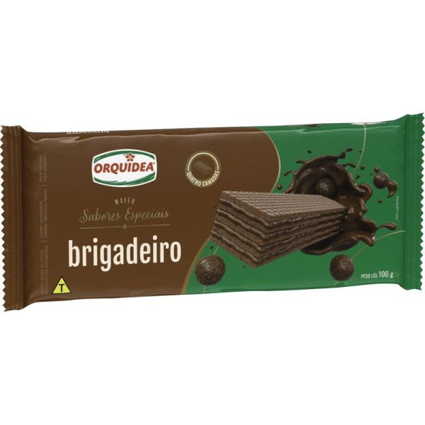Encontraproduto.com.br - Biscoito Wafer Orquídea Brigadeiro Pacote com 100g