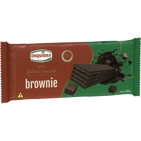 Encontraproduto.com.br - Biscoito Wafer Orquídea Brownie Pacote com 100g
