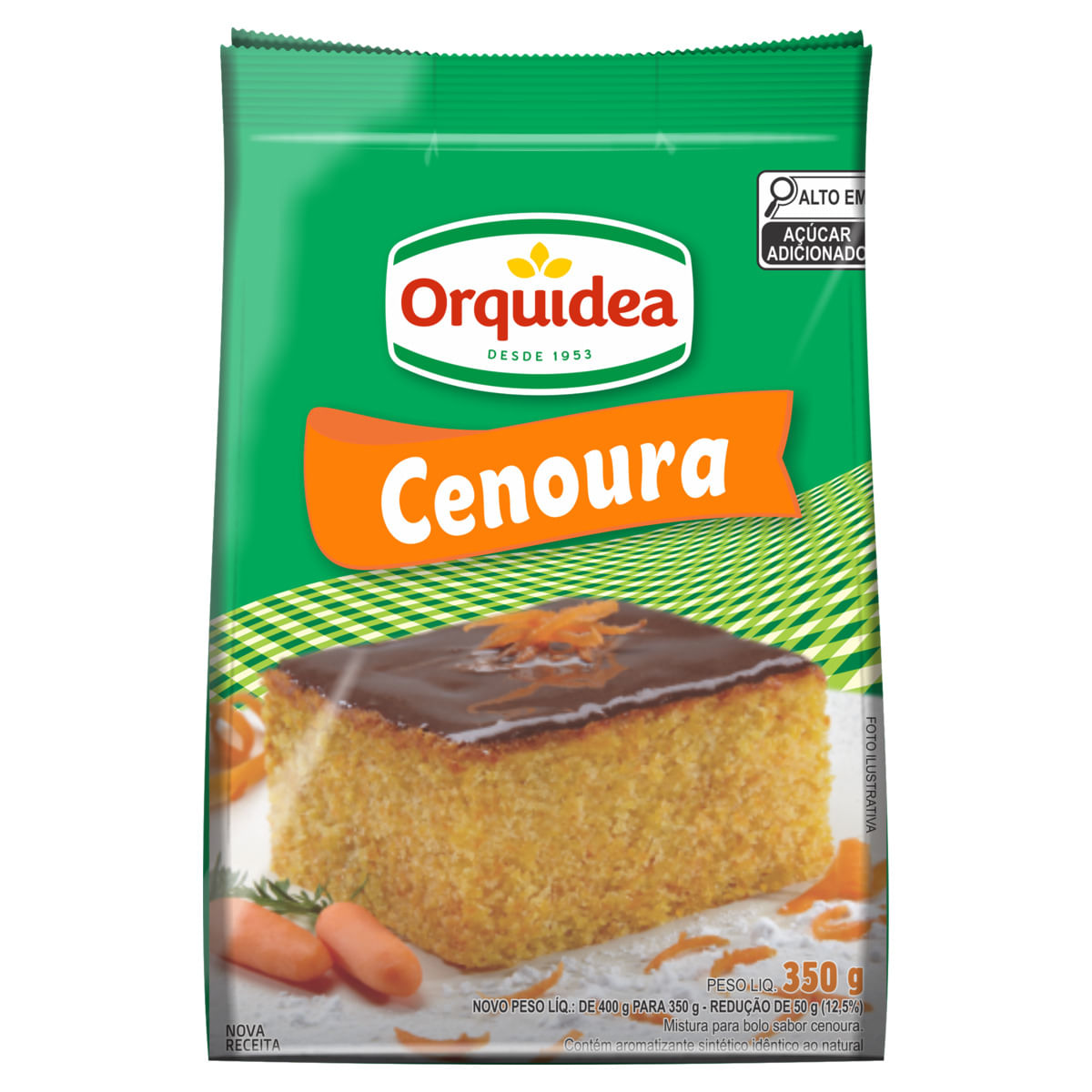 Encontraproduto.com.br - Mistura para Bolo Orquídea Cenoura Pacote com 350g