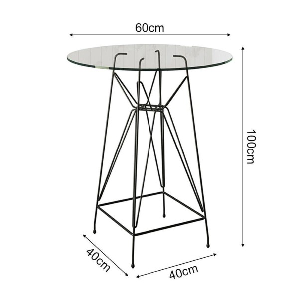 Encontraproduto.com.br - Jogo Mesa Bistrô Eames Vidro 60Cm 3 Banquetas Vermelha Base Ferro Preto - Cor: Branco