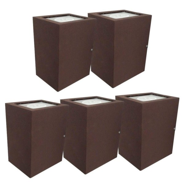 Luminária Arandela Deluxe Marrom Kit Com 5