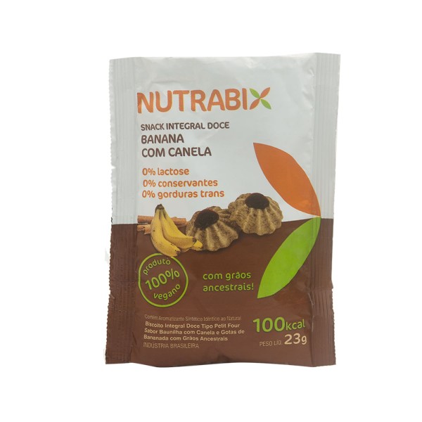 Snack Integral Vegano Nutrabix Banana Com Canela 23g