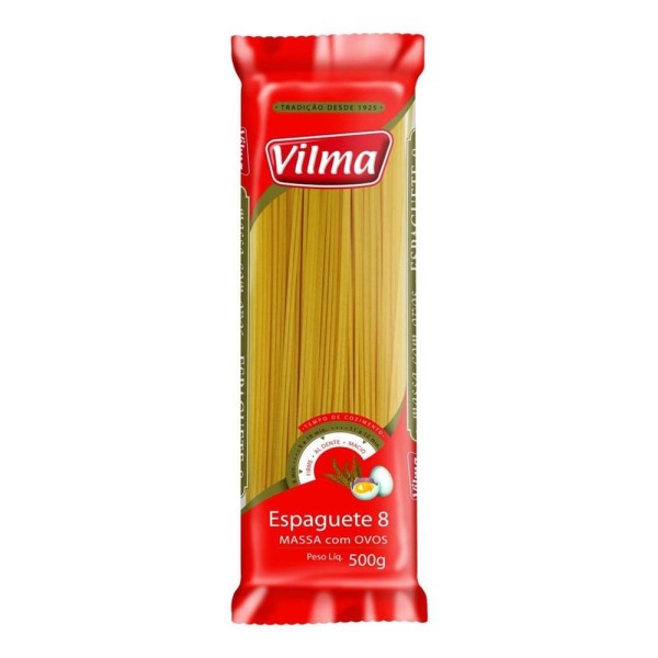 Encontraproduto.com.br - Massa com Ovos Espaguete Vilma n° 8 Pacote 500g