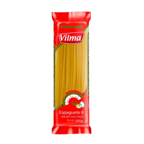 Encontraproduto.com.br - Massa com Ovos Espaguete Vilma n° 8 Pacote 500g