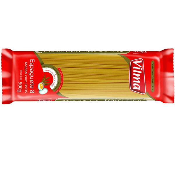 Encontraproduto.com.br - Massa com Ovos Espaguete Vilma n° 8 Pacote 500g