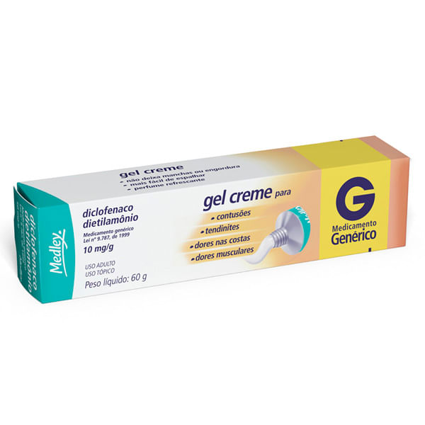 Encontraproduto.com.br - Analgésico e Anti-Inflamatório Diclofenaco de Dietilamônio 11,6mg/g Genérico Medley 60g