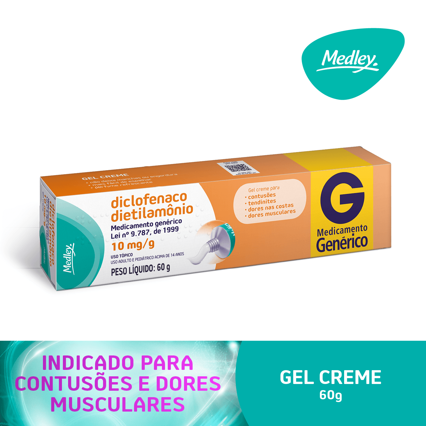 Encontraproduto.com.br - Analgésico e Anti-Inflamatório Diclofenaco de Dietilamônio 11,6mg/g Genérico Medley 60g