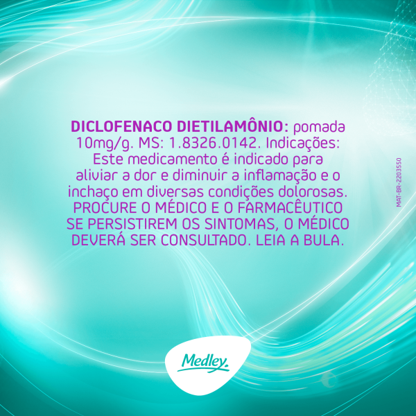 Encontraproduto.com.br - Analgésico e Anti-Inflamatório Diclofenaco de Dietilamônio 11,6mg/g Genérico Medley 60g