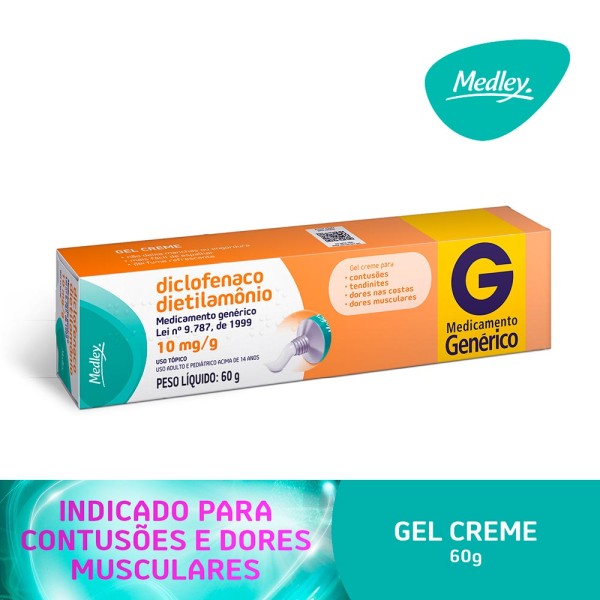 Encontraproduto.com.br - Analgésico e Anti-Inflamatório Diclofenaco de Dietilamônio 11,6mg/g Genérico Medley 60g