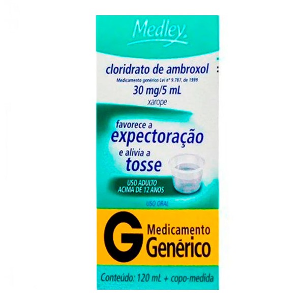 Encontraproduto.com.br - Cloridrato de Ambroxol 6mg/ml Xarope Adulto Genérico Medley 120ml