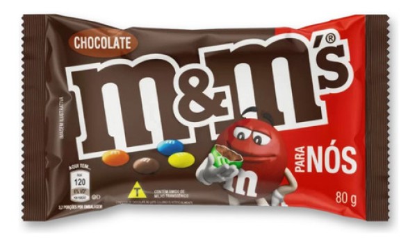 Display de Chocolate M&MS ao Leite para Nós 15x80g - M&MS