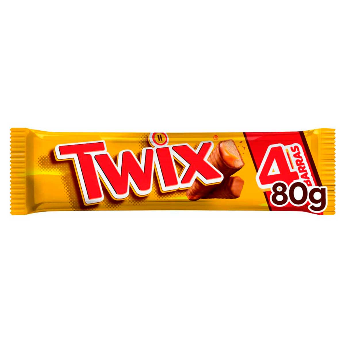 Encontraproduto.com.br - Bombom Twix Chocolate c/ Biscoito e Caramelo c/ 4 barras 80g